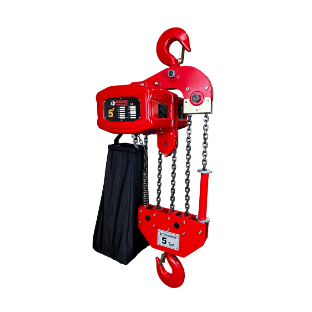 Bison 5Ton Electric Chain Hoist- Hook Mount, 115v/230v Single Phase 60hz