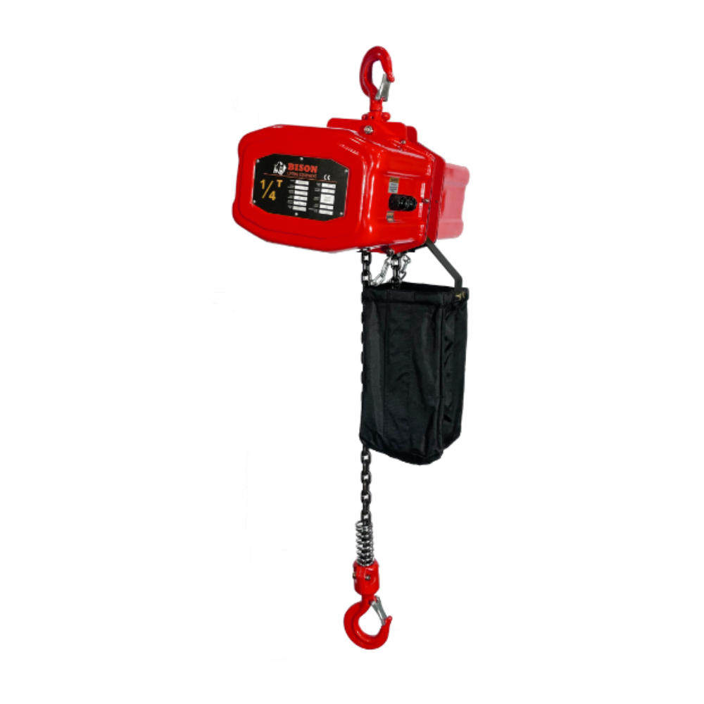 Bison 0.25Ton Electric Chain Hoist- Hook Mount, 115v/230v Single Phase 60hz