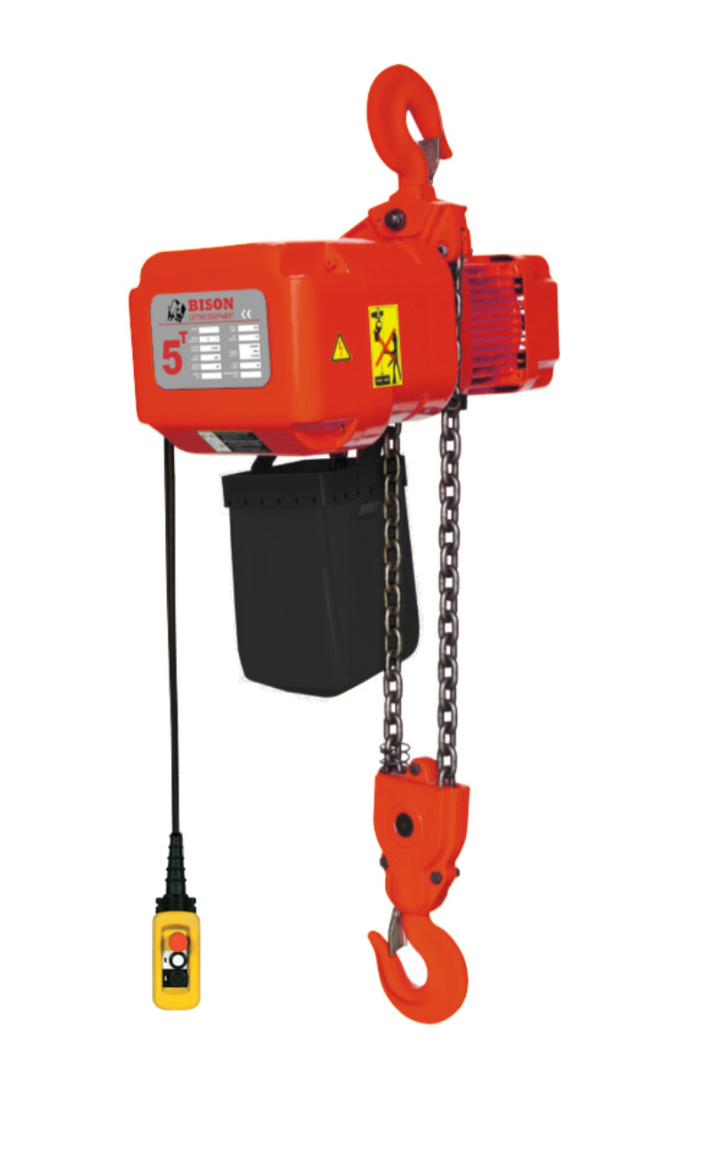 Bison 5Ton Electric Chain Hoist - Hook Mount, 230v/460v, 3-Phase, Dual Speed